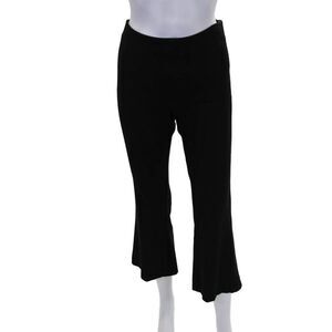 Dusan Womens Side Zip Mid Rise Flare Leg Trouser Pants Black Size Small